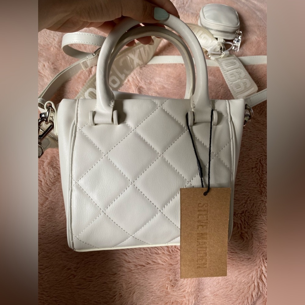 New Steve Madden Ivory Bbabi handbags with removable coin pouch - Picture 7 of 7